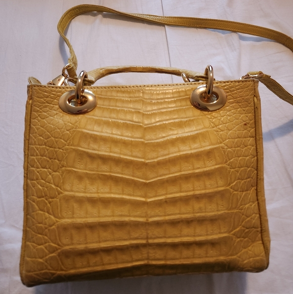 Yellow genuine leather bag - Picture 1 of 4